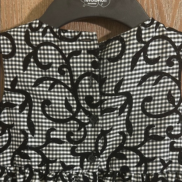 Marmellata Girls Dress Party Holiday Gingham Black Velvet‎ Rose Size 6 - Picture 8 of 8